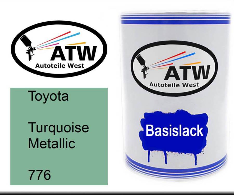 Toyota, Turquoise Metallic, 776: 500ml Lackdose, von ATW Autoteile West.